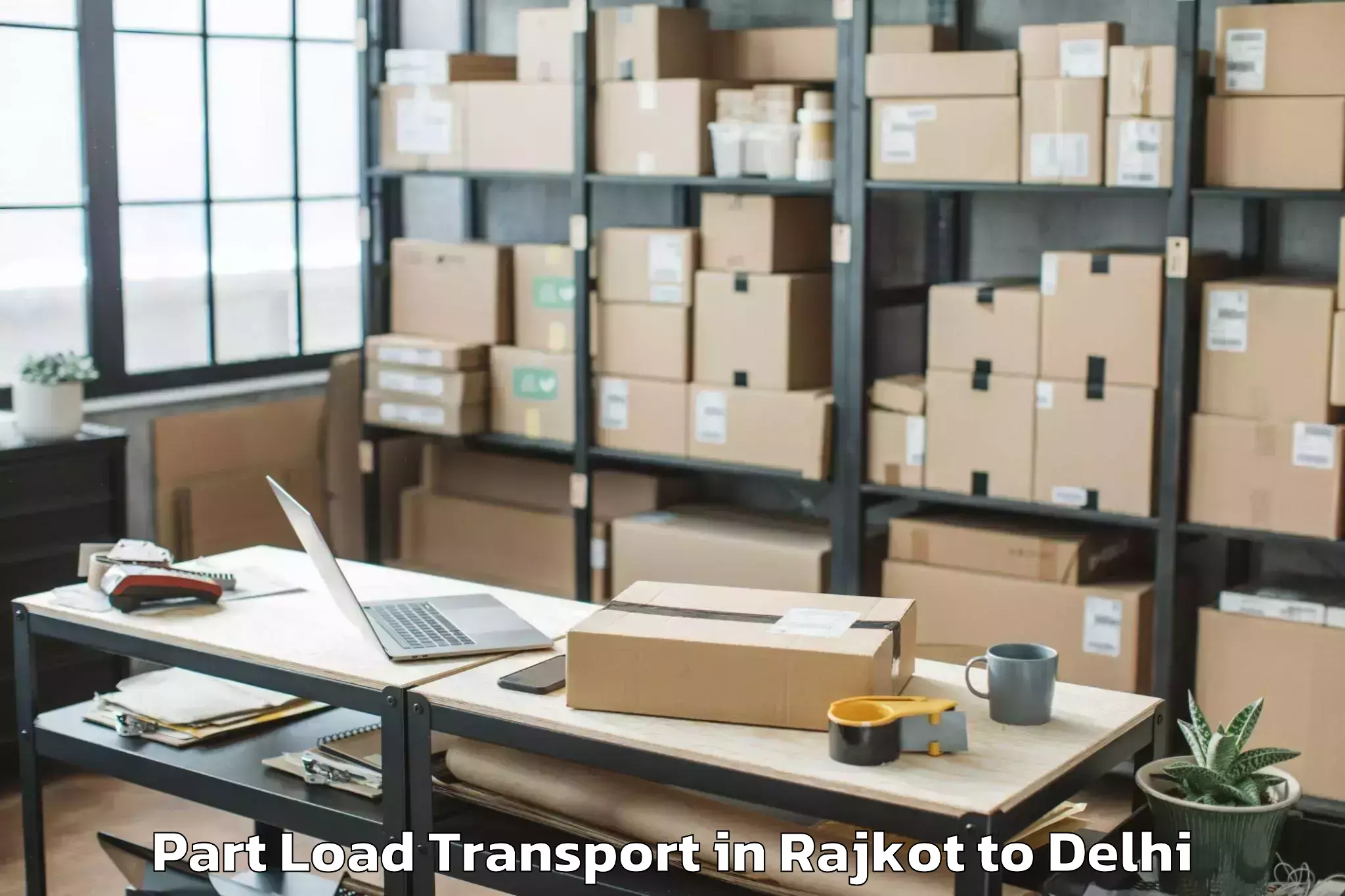 Professional Rajkot to Parsvnath Mall Akshardham Part Load Transport